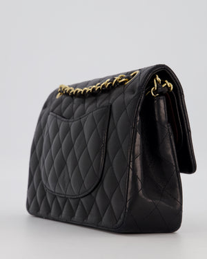 Chanel Black Medium Classic Double Flap Bag in Lambskin Leather with Gold Hardware