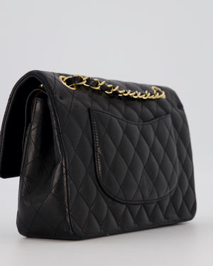 Chanel Black Medium Classic Double Flap Bag in Lambskin Leather with Gold Hardware