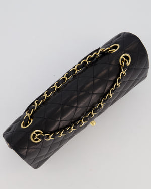 Chanel Black Medium Classic Double Flap Bag in Lambskin Leather with Gold Hardware