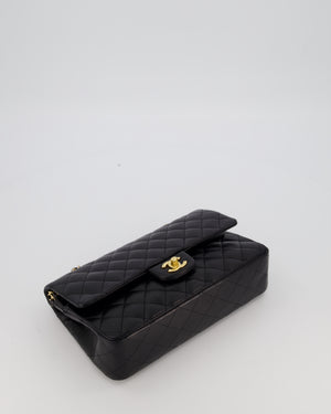 Chanel Black Medium Classic Double Flap Bag in Lambskin Leather with Gold Hardware