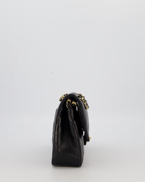 Chanel Black Medium Classic Double Flap Bag in Lambskin Leather with Gold Hardware
