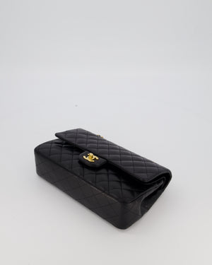 Chanel Black Medium Classic Double Flap Bag in Lambskin Leather with Gold Hardware