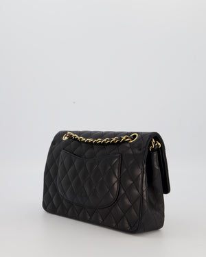 Chanel Black Medium Classic Double Flap Bag in Lambskin Leather with Gold Hardware