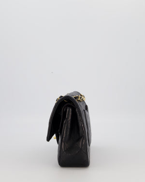 Chanel Black Medium Classic Double Flap Bag in Lambskin Leather with Gold Hardware