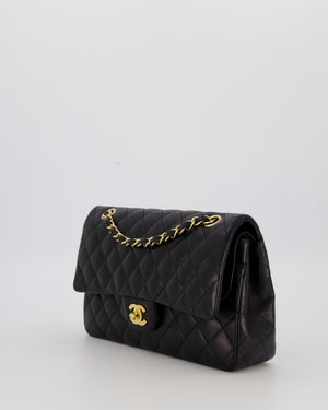 Chanel Black Medium Classic Double Flap Bag in Lambskin Leather with Gold Hardware