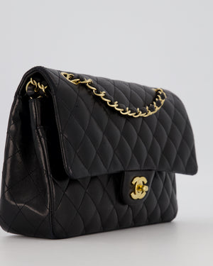 Chanel Black Medium Classic Double Flap Bag in Lambskin Leather with Gold Hardware