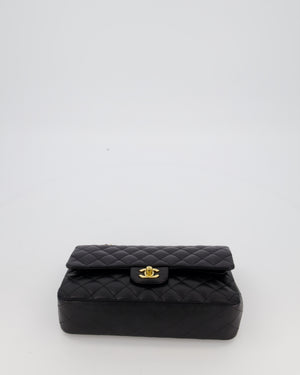 Chanel Black Medium Classic Double Flap Bag in Lambskin Leather with Gold Hardware