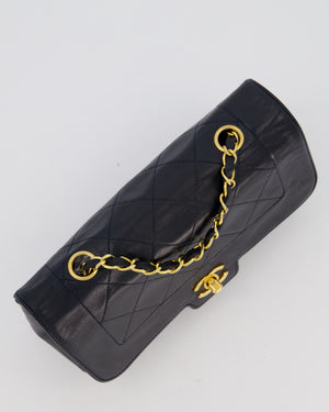 Chanel Black Vintage Small Diana Flap Bag in Lambskin Leather with 24K Gold Hardware
