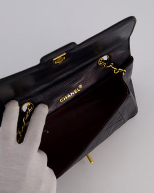 Chanel Black Vintage Small Diana Flap Bag in Lambskin Leather with 24K Gold Hardware