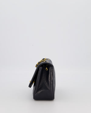 Chanel Black Vintage Small Diana Flap Bag in Lambskin Leather with 24K Gold Hardware