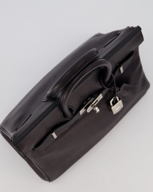 Hermès Birkin 25 Retourne Bag in Noir Volupto Leather with Palladium Hardware