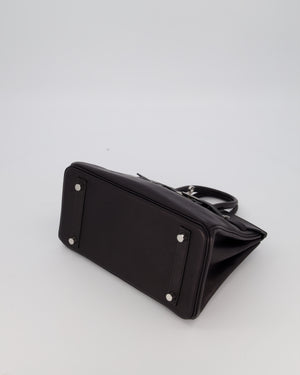 Hermès Birkin 25 Retourne Bag in Noir Volupto Leather with Palladium Hardware