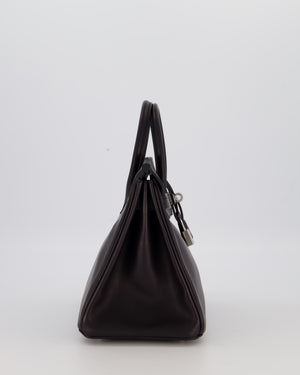 Hermès Birkin 25 Retourne Bag in Noir Volupto Leather with Palladium Hardware