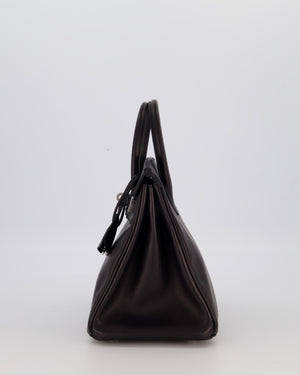 Hermès Birkin 25 Retourne Bag in Noir Volupto Leather with Palladium Hardware