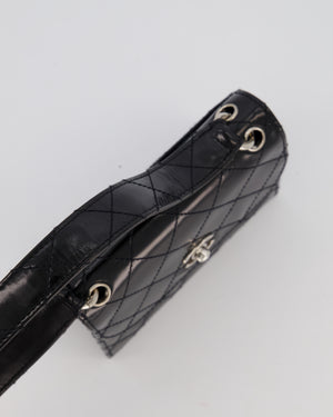 Chanel Black Vintage Black Top Handle Bag in Patent Leather with Silver Hardware