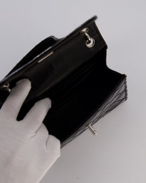 Chanel Black Vintage Black Top Handle Bag in Patent Leather with Silver Hardware