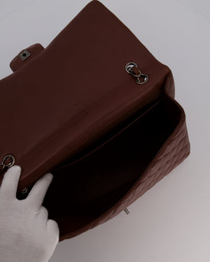 Chanel Chocolate Brown Maxi Classic Single Flap in Lambskin Leather With Gunmetal Hardware