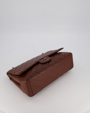 Chanel Chocolate Brown Maxi Classic Single Flap in Lambskin Leather With Gunmetal Hardware