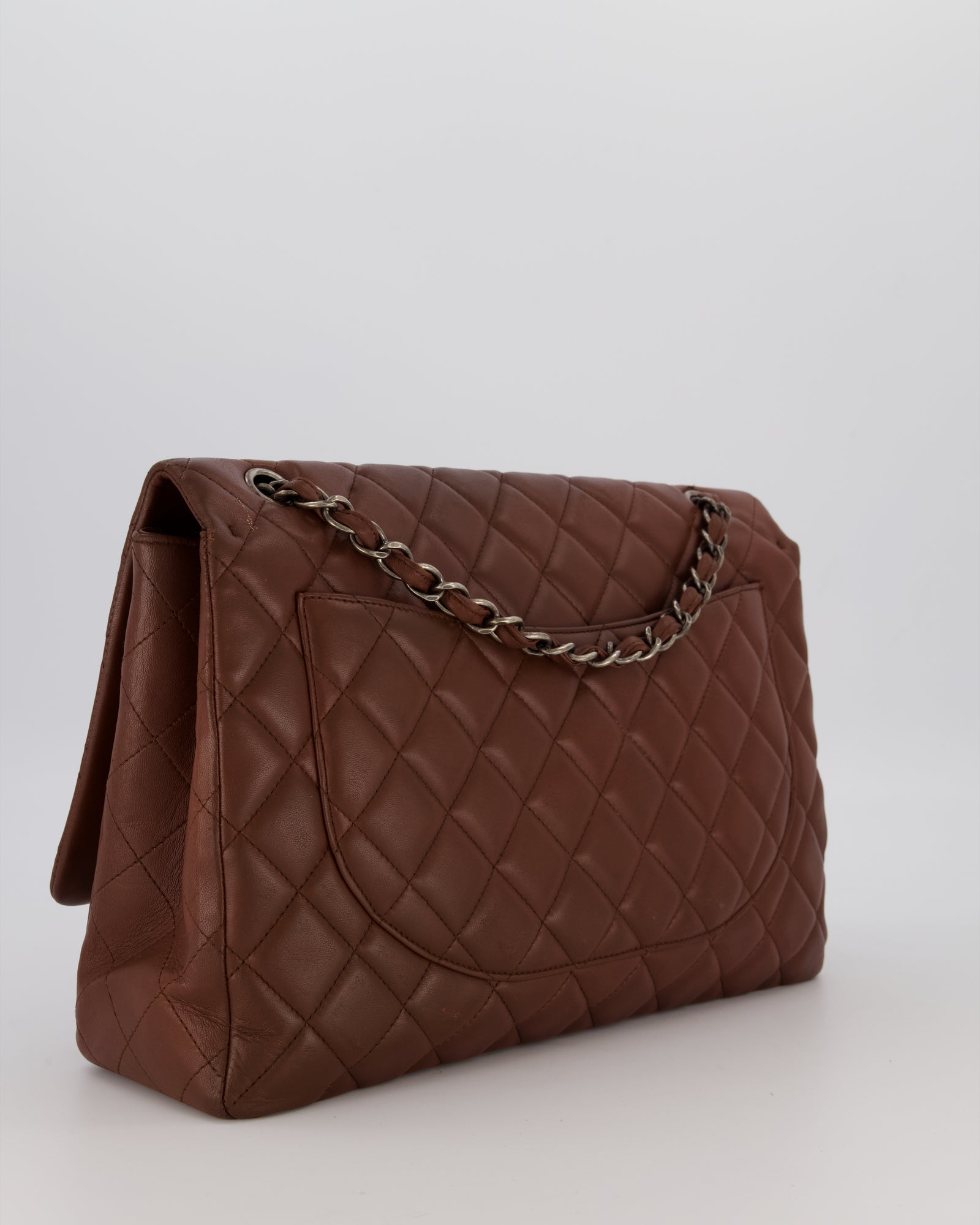 Chanel Chocolate Brown Maxi Classic Single Flap in Lambskin
