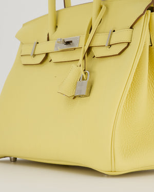 Hermès Birkin 30 Retourne Bag in Jaune Poussin Togo Leather with Palladium Hardware