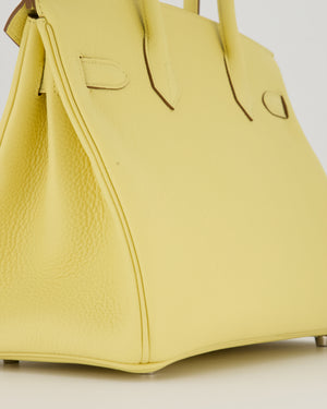 Hermès Birkin 30 Retourne Bag in Jaune Poussin Togo Leather with Palladium Hardware