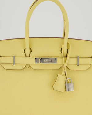 Hermès Birkin 30 Retourne Bag in Jaune Poussin Togo Leather with Palladium Hardware