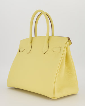 Hermès Birkin 30 Retourne Bag in Jaune Poussin Togo Leather with Palladium Hardware