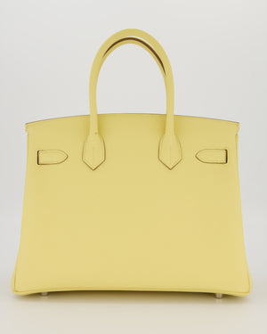 Hermès Birkin 30 Retourne Bag in Jaune Poussin Togo Leather with Palladium Hardware