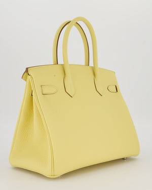 Hermès Birkin 30 Retourne Bag in Jaune Poussin Togo Leather with Palladium Hardware