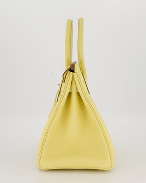 Hermès Birkin 30 Retourne Bag in Jaune Poussin Togo Leather with Palladium Hardware