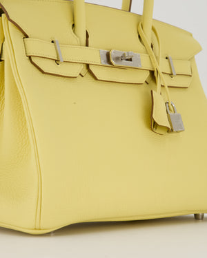 Hermès Birkin 30 Retourne Bag in Jaune Poussin Togo Leather with Palladium Hardware