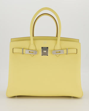 Hermès Birkin 30 Retourne Bag in Jaune Poussin Togo Leather with Palladium Hardware