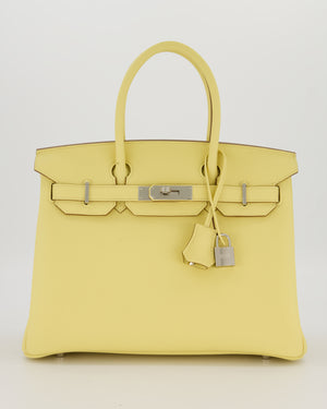 Hermès Birkin 30 Retourne Bag in Jaune Poussin Togo Leather with Palladium Hardware