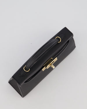 *SUPER RARE* Hermès HSS Mini Kell II 20 Verso Bag in Noir Epsom Leather with Permabrass Hardware and Nata Interior