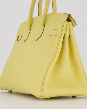 Hermès Birkin 25 Retourne Bag in Jaune Poussin Togo Leather with Palladium Hardware