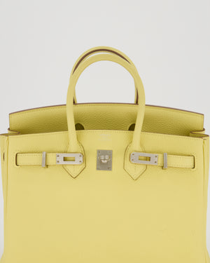 Hermès Birkin 25 Retourne Bag in Jaune Poussin Togo Leather with Palladium Hardware