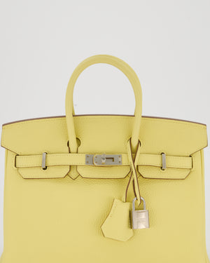 Hermès Birkin 25 Retourne Bag in Jaune Poussin Togo Leather with Palladium Hardware