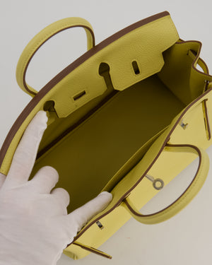 Hermès Birkin 25 Retourne Bag in Jaune Poussin Togo Leather with Palladium Hardware