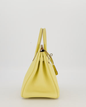 Hermès Birkin 25 Retourne Bag in Jaune Poussin Togo Leather with Palladium Hardware