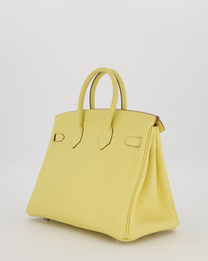 Hermès Birkin 25 Retourne Bag in Jaune Poussin Togo Leather with Palladium Hardware