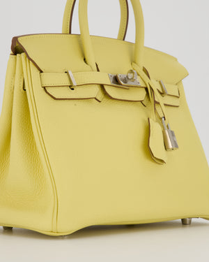 Hermès Birkin 25 Retourne Bag in Jaune Poussin Togo Leather with Palladium Hardware