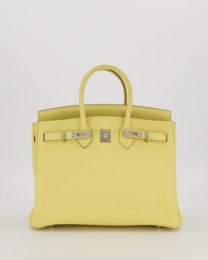 Hermès Birkin 25 Retourne Bag in Jaune Poussin Togo Leather with Palladium Hardware