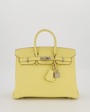 Hermès Birkin 25 Retourne Bag in Jaune Poussin Togo Leather with Palladium Hardware
