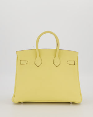Hermès Birkin 25 Retourne Bag in Jaune Poussin Togo Leather with Palladium Hardware