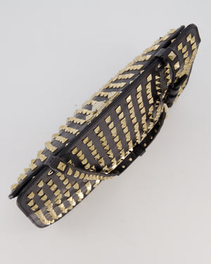 Valentino Black Rockstud Shoulder Bag with Gold Hardware