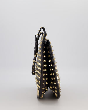 Valentino Black Rockstud Shoulder Bag with Gold Hardware