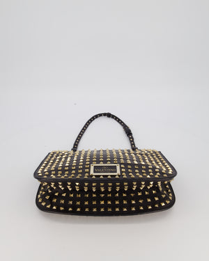 Valentino Black Rockstud Shoulder Bag with Gold Hardware