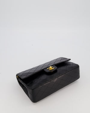 Chanel Black Vintage Medium Classic Double Flap Bag in Lambskin Leather with 24K Gold Hardware