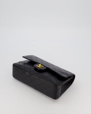 Chanel Black Vintage Medium Classic Double Flap Bag in Lambskin Leather with 24K Gold Hardware