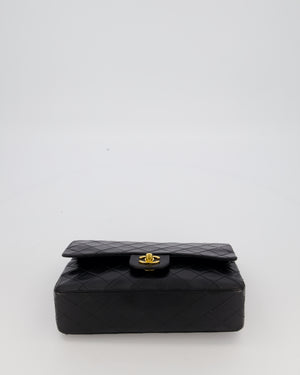 Chanel Black Vintage Medium Classic Double Flap Bag in Lambskin Leather with 24K Gold Hardware